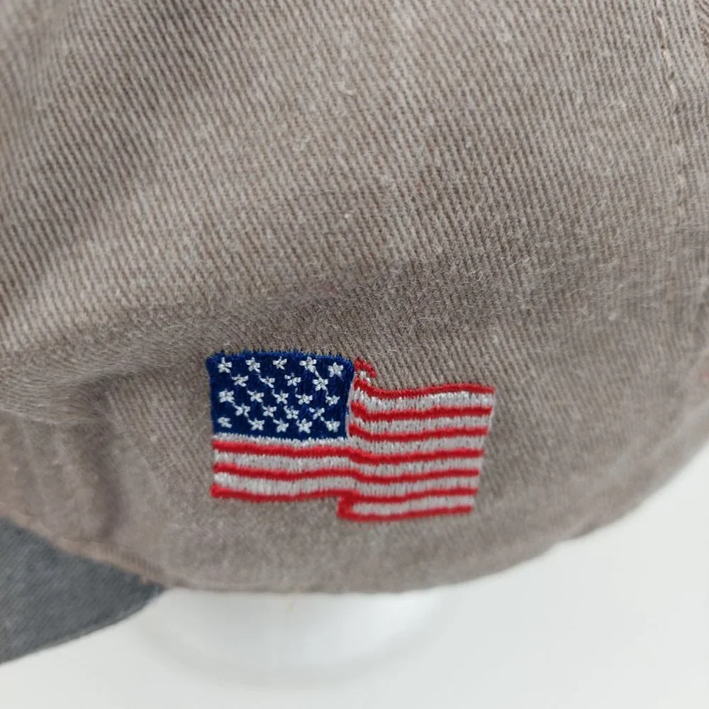 The Stone Store Baseball Hat Cap Adform Advertising Tan USA Tan Gray Embroidered